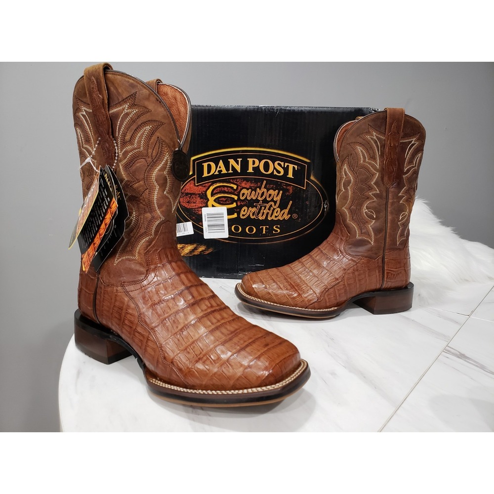 NEW 9.5 Dan Post Men Kingsly Bay Apache & Chocolate Western Boots DP4807 CAIMAN